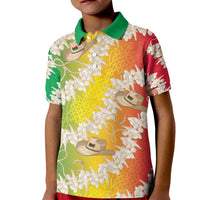 Vanuatu Cowboy Kid Polo Shirt Straw Hats Hibiscus With Sand Drawing - Polynesian Pride