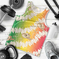 Vanuatu Cowboy Men Tank Top Straw Hats Hibiscus With Sand Drawing - Polynesian Pride