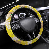 Vanuatu Cowboy Steering Wheel Cover Straw Hats Hibiscus With Sand Drawing - Polynesian Pride