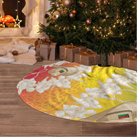 Vanuatu Cowboy Tree Skirt Straw Hats Hibiscus With Sand Drawing - Polynesian Pride