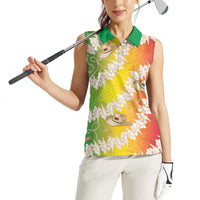 Vanuatu Cowboy Women Sleeveless Polo Shirt Straw Hats Hibiscus With Sand Drawing - Polynesian Pride