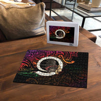 Vanuatu Boar Cowboy Puzzle Tusk Gradient Polynesian Pattern - Polynesian Pride