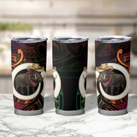 Vanuatu Boar Cowboy Tumbler Cup Tusk Gradient Polynesian Pattern - Polynesian Pride