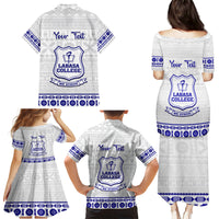 Personalised Fiji Labasa College Family Matching Puletasi Dress and Hawaiian Shirt Fijian Tapa Pattern LT14 - Polynesian Pride