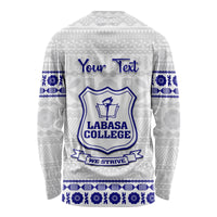 Personalised Fiji Labasa College Long Sleeve Shirt Fijian Tapa Pattern LT14 - Polynesian Pride