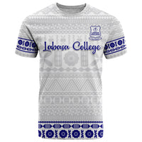 Personalised Fiji Labasa College T Shirt Fijian Tapa Pattern LT14 White - Polynesian Pride