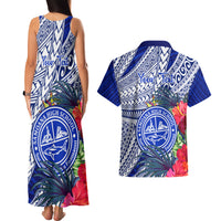 Personalised Samoana High School Couples Matching Tank Maxi Dress and Hawaiian Shirt American Samoa Schools Polynesian Tropical Flowers LT14 - Polynesian Pride