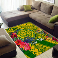 Personalised Leone High School Area Rug American Samoa Schools Polynesian Tropical Flowers LT14 - Polynesian Pride