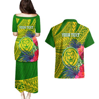 Personalised Leone High School Couples Matching Puletasi Dress and Hawaiian Shirt American Samoa Schools Polynesian Tropical Flowers LT14 - Polynesian Pride
