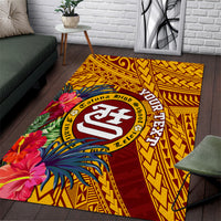 Personalised Tafuna High School Area Rug American Samoa Schools Polynesian Tropical Flowers LT14 Maroon - Polynesian Pride