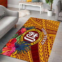 Personalised Tafuna High School Area Rug American Samoa Schools Polynesian Tropical Flowers LT14 - Polynesian Pride
