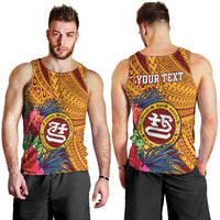 Personalised Tafuna High School Men Tank Top American Samoa Schools Polynesian Tropical Flowers LT14 - Polynesian Pride