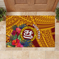 Personalised Tafuna High School Rubber Doormat American Samoa Schools Polynesian Tropical Flowers LT14 - Polynesian Pride