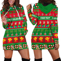 Personalised Hawaii Christmas Hoodie Dress Mele Kalikimaka LT14 - Polynesian Pride