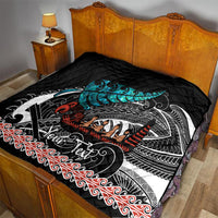 Personalised New Zealand Waka Quilt Aotearoa Maori Silver Fern Pattern LT14 - Polynesian Pride