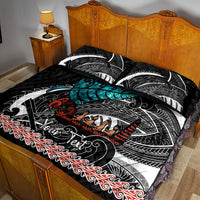 Personalised New Zealand Waka Quilt Bed Set Aotearoa Maori Silver Fern Pattern LT14 - Polynesian Pride