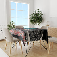 Personalised New Zealand Waka Tablecloth Aotearoa Maori Silver Fern Pattern LT14 - Polynesian Pride