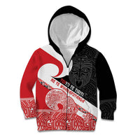 Toitu Te Tiriti Me Te Whakaputanga Kid Hoodie Maori Wahaika With Haka Face