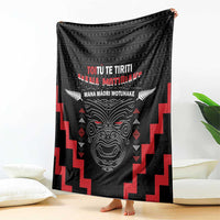 Personalised Toitu Te Tiriti Mana Maori Motuhake Blanket Aotearoa Haka Face Mix Poutama Art
