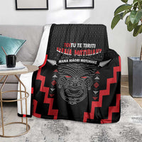 Personalised Toitu Te Tiriti Mana Maori Motuhake Blanket Aotearoa Haka Face Mix Poutama Art