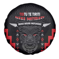 Personalised Toitu Te Tiriti Mana Maori Motuhake Spare Tire Cover Aotearoa Haka Face Mix Poutama Art