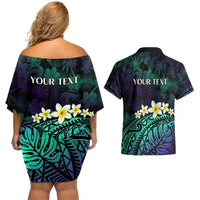 Personalised Pasifika Festival Auckland Couples Matching Off Shoulder Short Dress and Hawaiian Shirt 2024 Pacific Islands Polynesian Pattern LT14 - Polynesian Pride