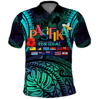 Personalised Pasifika Festival Auckland Polo Shirt 2024 Pacific Islands Polynesian Pattern LT14 Purple - Polynesian Pride