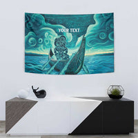 Personalised New Zealand Waitangi Day Tapestry Hei Tiki With Maori Waka - Whakarare Pattern