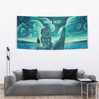 Personalised New Zealand Waitangi Day Tapestry Hei Tiki With Maori Waka - Whakarare Pattern