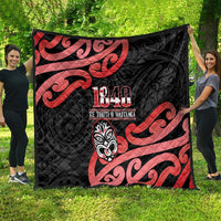 New Zealand 1840 Waitangi Day Quilt Aotearoa Haka Mask - Red Version