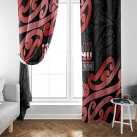 New Zealand 1840 Waitangi Day Window Curtain Aotearoa Haka Mask - Red Version