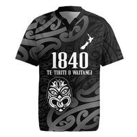 New Zealand 1840 Waitangi Day Rugby Jersey Aotearoa Haka Mask - Black Version