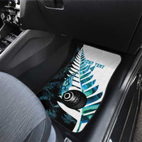 New Zealand Lawn Bowls Custom Car Mats Aotearoa Silver Fern Paua Shell - Polynesian Pride