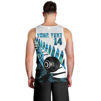 New Zealand Lawn Bowls Custom Men Tank Top Aotearoa Silver Fern Paua Shell - Polynesian Pride
