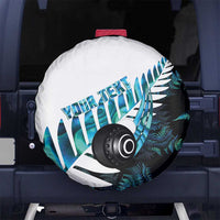 New Zealand Lawn Bowls Custom Spare Tire Cover Aotearoa Silver Fern Paua Shell - Polynesian Pride