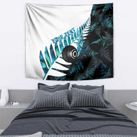 New Zealand Lawn Bowls Custom Tapestry Aotearoa Silver Fern Paua Shell - Polynesian Pride