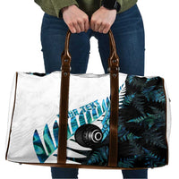 New Zealand Lawn Bowls Custom Travel Bag Aotearoa Silver Fern Paua Shell - Polynesian Pride