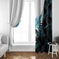 New Zealand Lawn Bowls Custom Window Curtain Aotearoa Silver Fern Paua Shell - Polynesian Pride