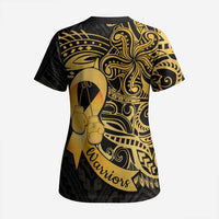 Polynesia Bone Cancer Awareness Scrub Top Fight Warriors - Polynesian Pride