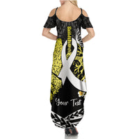Personalised Polynesia World Lung Cancer Day Family Matching Summer Maxi Dress and Hawaiian Shirt Faith Hope Love