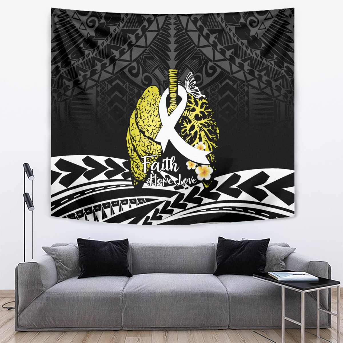 Polynesia World Lung Cancer Day Tapestry Faith Hope Love