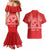 Personalised In September We Wear Red Couples Matching Mermaid Dress and Hawaiian Shirt Polynesia Blood Cancer Awareness