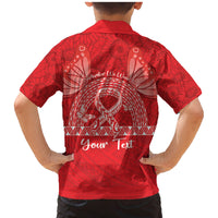 Personalised In September We Wear Red Family Matching Mermaid Dress and Hawaiian Shirt Polynesia Blood Cancer Awareness