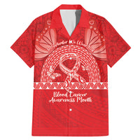 Personalised In September We Wear Red Family Matching Mermaid Dress and Hawaiian Shirt Polynesia Blood Cancer Awareness