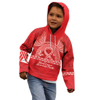 Personalised In September We Wear Red Kid Hoodie Polynesia Blood Cancer Awareness
