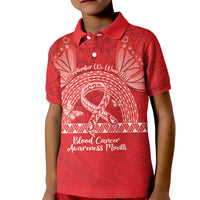Personalised In September We Wear Red Kid Polo Shirt Polynesia Blood Cancer Awareness