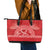 Personalised In September We Wear Red Leather Tote Bag Polynesia Blood Cancer Awareness