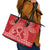 Personalised In September We Wear Red Leather Tote Bag Polynesia Blood Cancer Awareness
