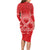 Personalised In September We Wear Red Long Sleeve Bodycon Dress Polynesia Blood Cancer Awareness