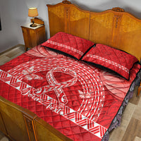 Personalised In September We Wear Red Quilt Bed Set Polynesia Blood Cancer Awareness